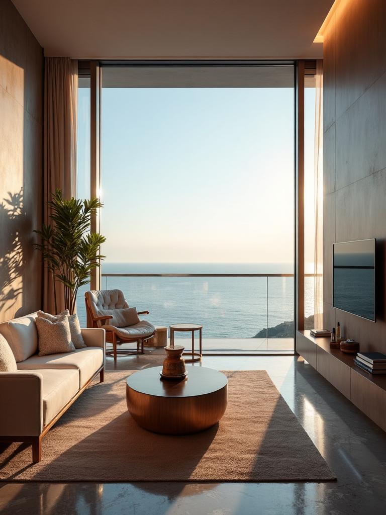 Interior luxuoso com vista privilegiada